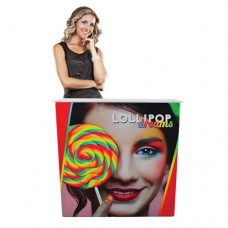 Trade Show Counter Display EZ Tube with Custom Printed Fabric Graphic