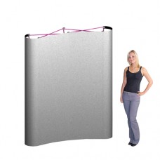 Popup Booth Display 6ft wide Curved Booth with Plush Fabric