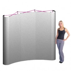 Popup Booth Display 8ft wide Curved Booth with Plush Fabric