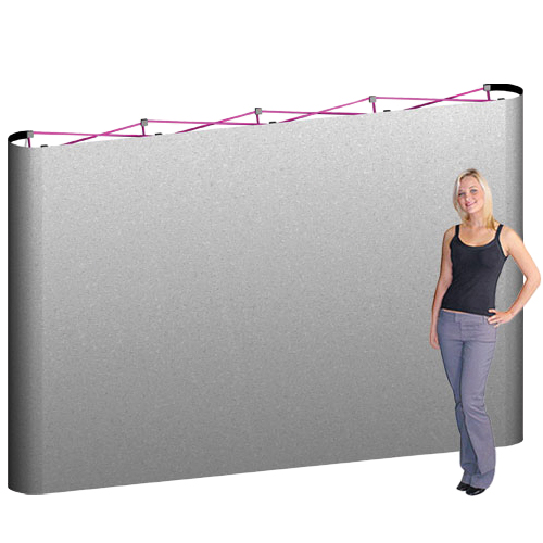 Popup Display Booth Straight Frame with Plush Fabric Panels 10ft