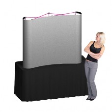 Tabletop Popup Display Plush Fabric Pop Up Curved  6ft x 5ft high