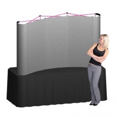Expo Popup Display Booth Coyote Curved 8ft wide x 5h Fabric Panels