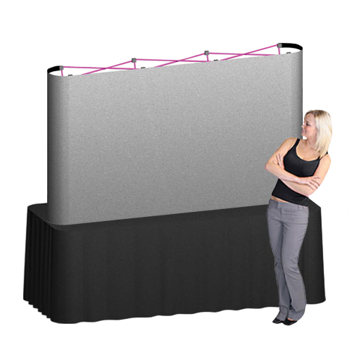 Tradeshow Tabletop Popup Display Straight 8ft wide x 5h Plush Fabric
