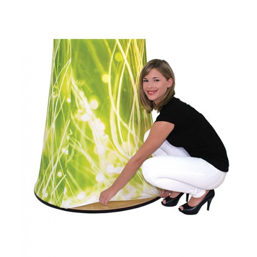 Funnel Trade Show Tower Display with Stretch Fabric Graphic 16ft Tall