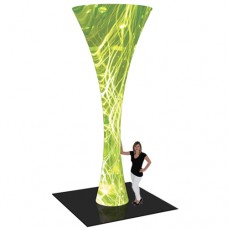 Funnel Trade Show Tower Display with Stretch Fabric Graphic 20ft Tall