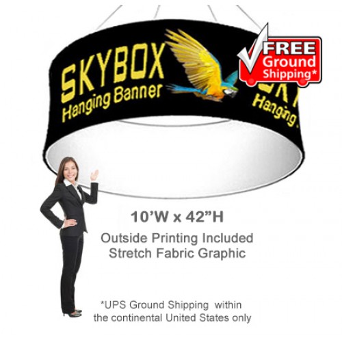 Circle Spandex Hanging Tradeshow Banner Skybox 42h x 10ft wide Printed