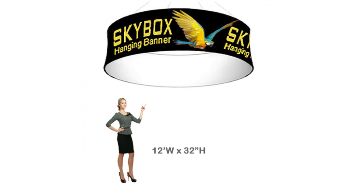 Round Ceiling Banner Skybox 32hx12ft | Anything Display