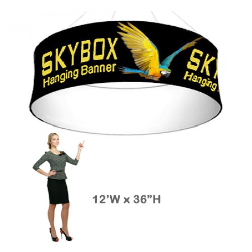 12 x 3 ft. Hanging Banner Circle Double-Sided (Graphic Only)