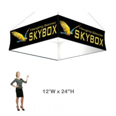 Square Hanging Banner with Stretch Fabric 24h x 12ft wide Skybox