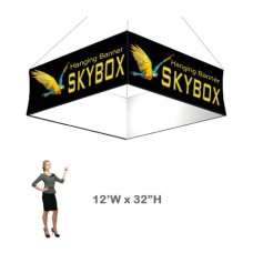 Square Hanging Banner with Stretch Fabric 32h x 12ft wide Skybox
