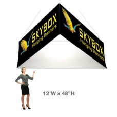Triangle Hanging Banner with Stretch Graphic 48h x 12ft w Skybox