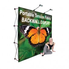 Fabric Pop Up Display Hop Up 8 foot Straight with Printed Graphic