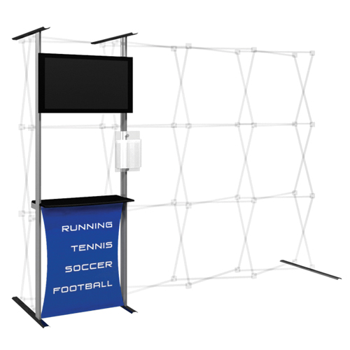 Popup Display Booth Counter with Graphic and Monitor Mount Kit 03
