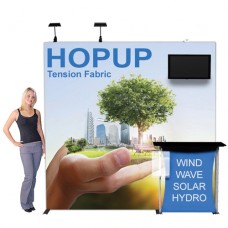 Popup Display Kit 2 with Graphic, Shelf and Monitor Mount Hopup 8 ft