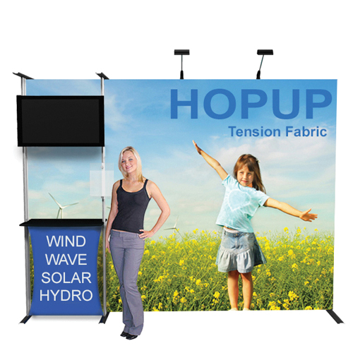 Popup Display Booth Counter with Graphic and Monitor Mount Kit 03