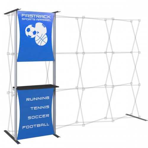 Popup Display 10ft Booth with Stretch Banner and Graphic Accent Kit 4