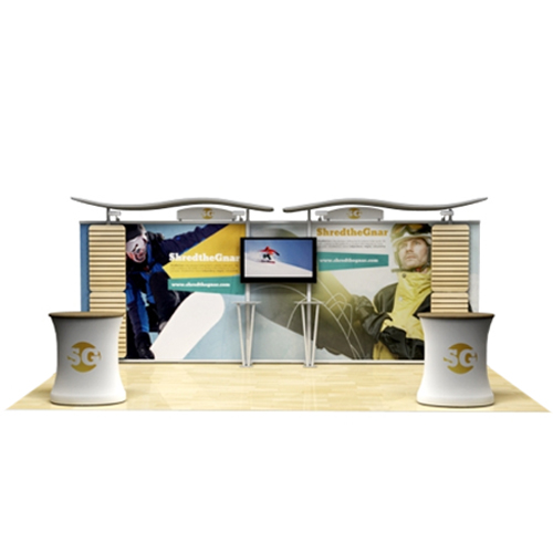 Trade Show Hybrid Modular Display 20ft Slat Wall Booth Full Kit D
