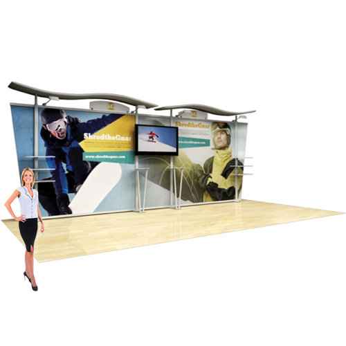Trade Show Hybrid Modular Display 20ft Wide Timberline Booth Kit A