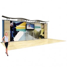 Hybrid Modular Display 20ft Trade Show Booth with Slat Walls Kit C