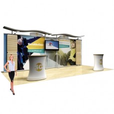 Trade Show Hybrid Modular Display 20ft Slat Wall Booth Full Kit D