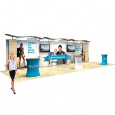 Trade Show Modular Display Straight Wings 30ft Slat Wall Full Package