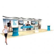 Hybrid Modular Display 30ft Wide Timberline Tapered Booth Graphic Pkg