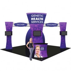 Island Exhibit Booth with Stretch Fabric Graphics 20x20 Fusion Kit 6