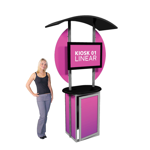 Tradeshow Monitor Kiosk Stand and Cabinet Modular Linear Kit 01