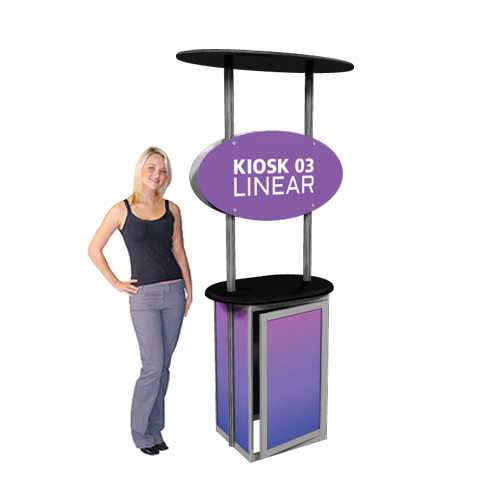 Multi Media Kiosk Stand and Cabinet Portable Kiosk Linear Kit 03