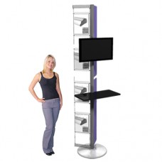 Monitor Kiosk Stand with Handy Shelf Modular Display Linear Kit 07