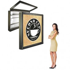 Economy Outdoor LED Light Box Easy Access Hinged Door 48 x 48 Lightbox
