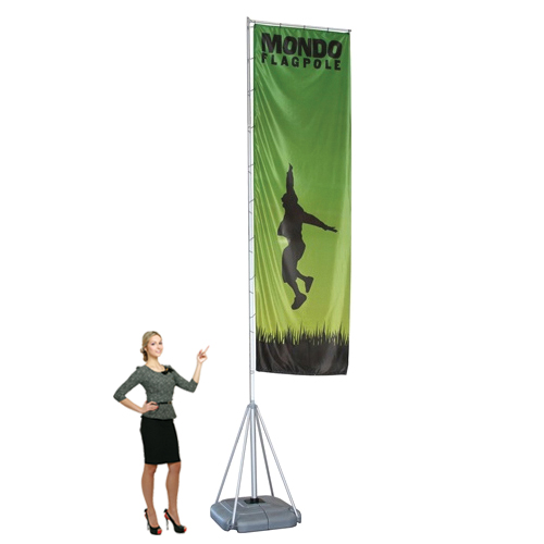 Flag Banner Printed Double Sided Telescopic Flagpole Mondo 17 ft Tall