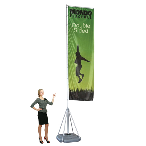 Flag Banner Printed Double Sided Telescopic Flagpole Mondo 17 ft Tall