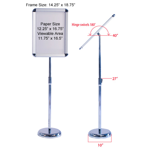 A-Frame 30x30 Sign Holder  Security Snap Frame 1 1/4 Wide FREE Shipping –  Displays4Sale