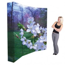 Tension Fabric Display with Printed Graphic Hopup 8 foot wide Curved