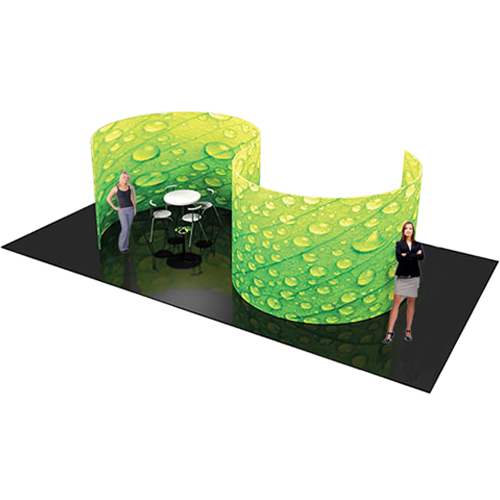 Tradeshow Conference Wall with Double Stretch Graphic 20ft Serpentine