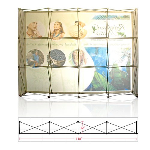 Stretch Fabric Pop Up Booth Ready Pop 10ft Straight with Graphic