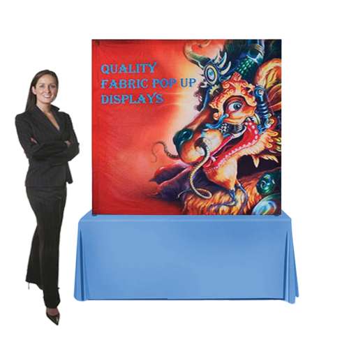 Stretch Fabric Pop Up Display Ready Pop 5ft Straight with Graphics
