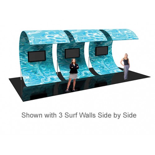 Monitor Display Wall with Double Graphic Surf Wall 8ft wide