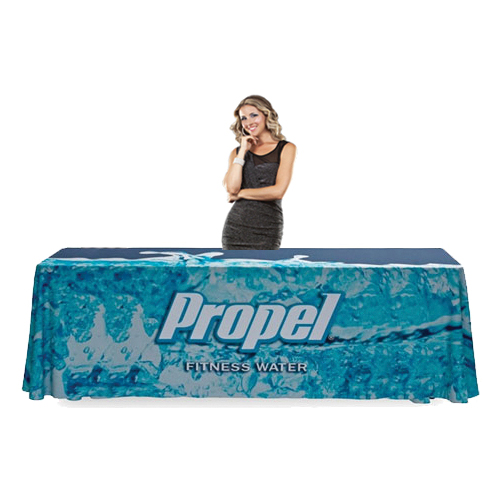 Tradeshow Table Throw 8ft Open Back Table Cover Printed Full Color