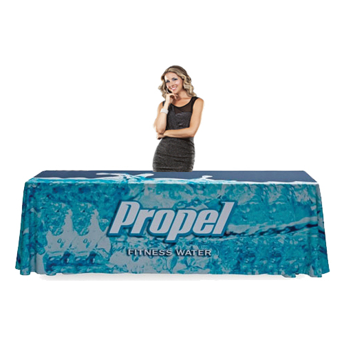 Tradeshow Table Throw 8ft Table Cover 4 Sided Printed Full Color