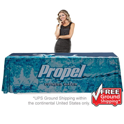 Tradeshow Table Throw 8ft Open Back Table Cover Printed Full Color