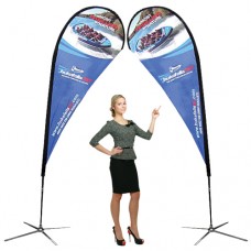 11 ft. Medium Teardrop Flag Spike Base Double-Sided (Graphic Package)