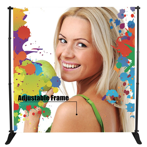 Telescopic Backwall Banner Frame Resizable Display Up To 10W x 8H