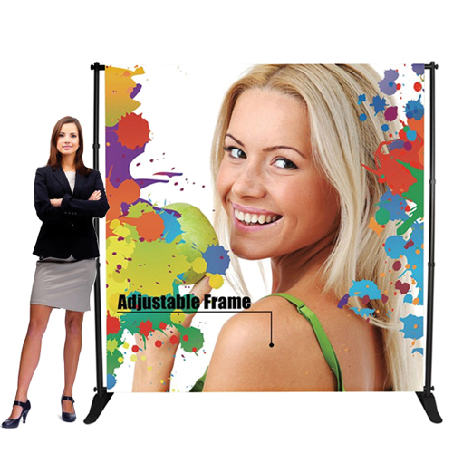Telescopic Backwall Banner Frame Resizable Display Up To 10W x 8H
