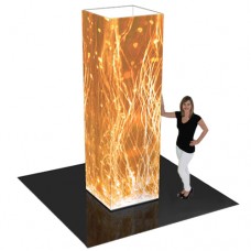 Island Tower Display 4 Sided with Stretch Fabric Graphic 10ft Tall