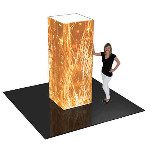 Stretch Fabric Tower Display 4 Sided 8 feet Tall Easy Tube Frame