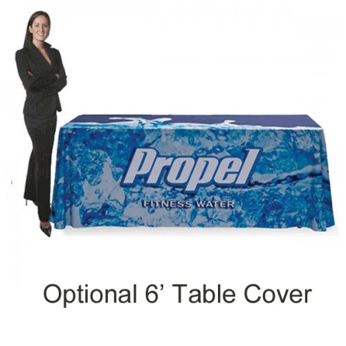 Tabletop Popup Display Plush Fabric Pop Up Straight 6ft x 2.5ft high