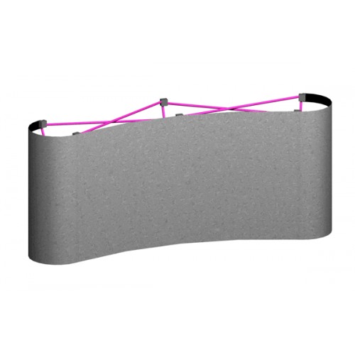Tabletop Popup Display Plush Fabric Pop Up Curved 6ft x 2.5ft high