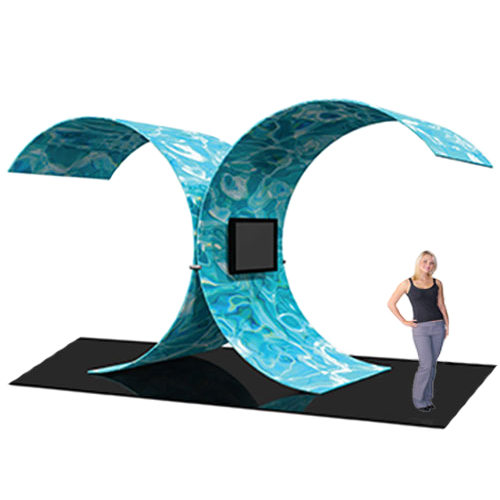 Monitor Display Video Wall with Fabric Graphic Double Tree Video Wall